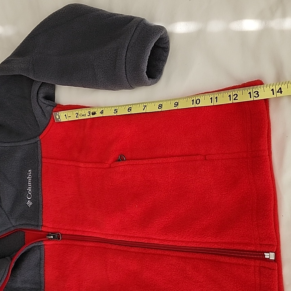 Columbia Two-Tone Red and Gray Fleece Jacket. Size Small 8 - Picture 5 of 8